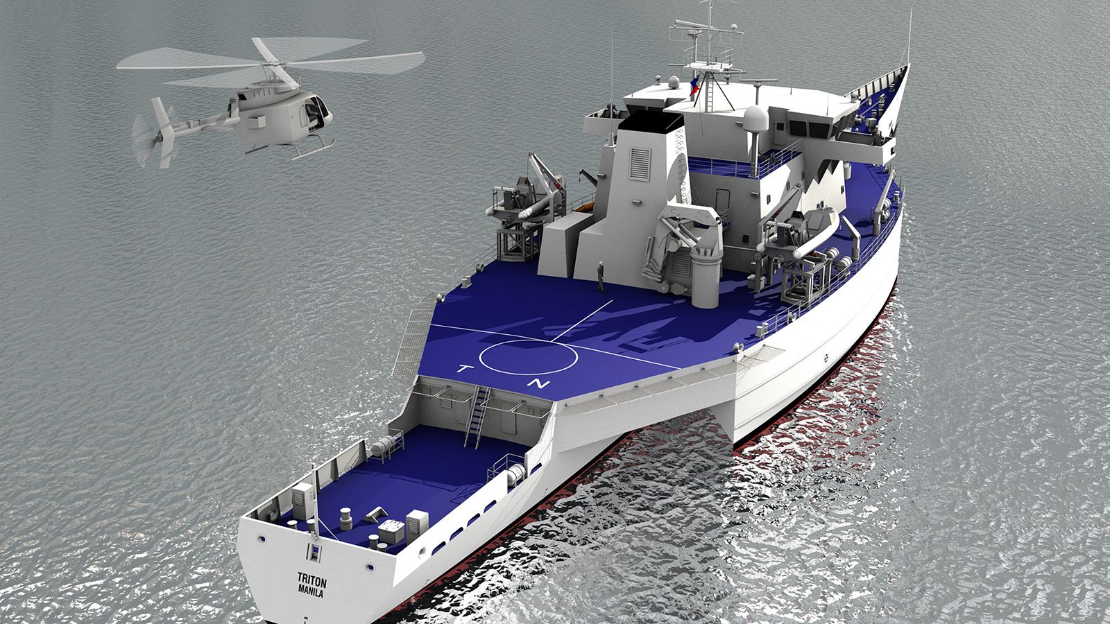 98 metre trimaran motor yacht Triton for sale